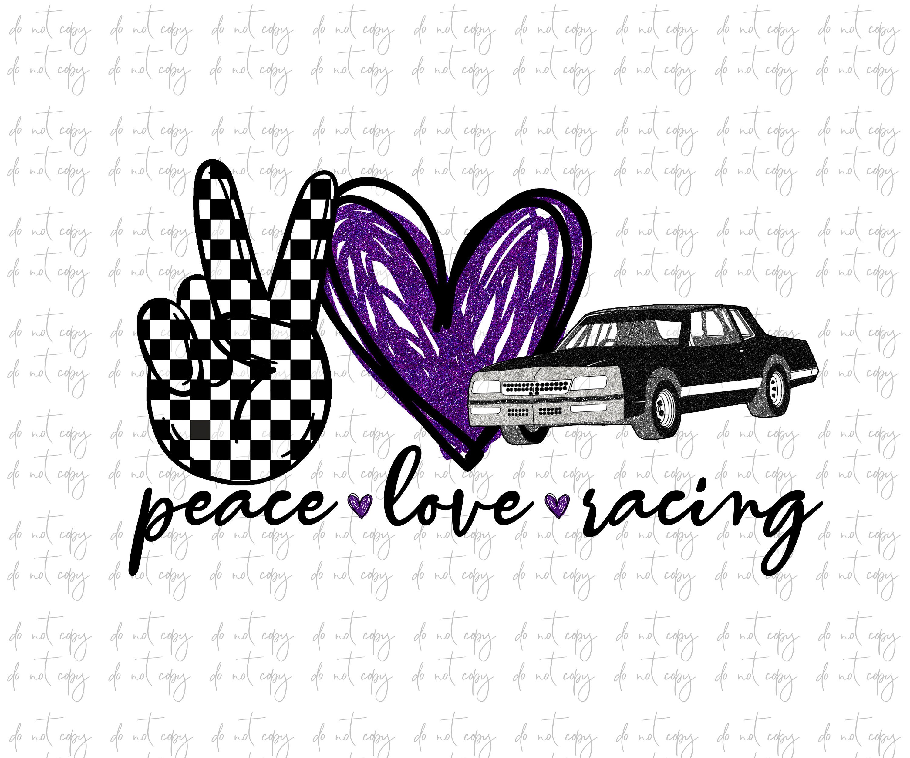 Peace Love Racing Vector Peace Love Racing Checkered Flag PNG: Sublimation Design (digital ...