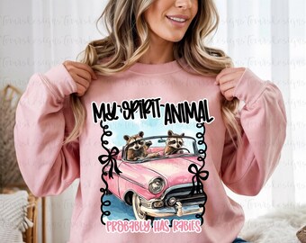 Raccoon Design, Preppy Raccoon png, My Spirit Animal probably has rabies, Funny Digital Download