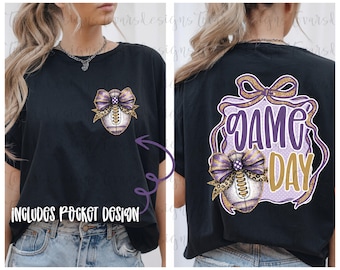 Purple and Gold Football PNG: Game Day Design (Digital Download)