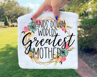 La mejor madre del mundo PNG, diseño floral para el Día de la Madre (descarga digital)