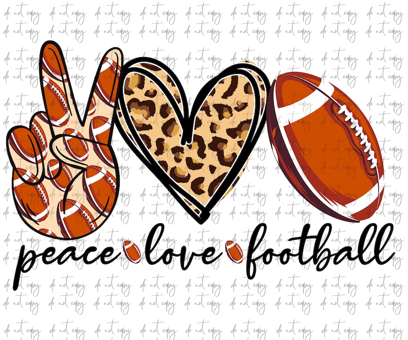 Peace love Football Sublimation Png Digital Download Peace ...