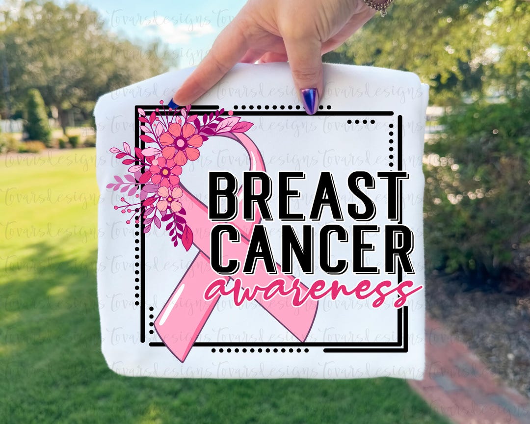 Floral Breast Cancer Awareness Ribbon PNG (digital Download) - Etsy