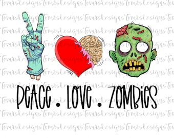 Peach Love Zombies Sublimation Download, Halloween PNG File, Instant Download, Sublimation Zombie Halloween Sublimation, Zombie halloween