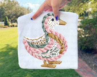 Faux yarn Duck png, Coquette Duck Design, digital download