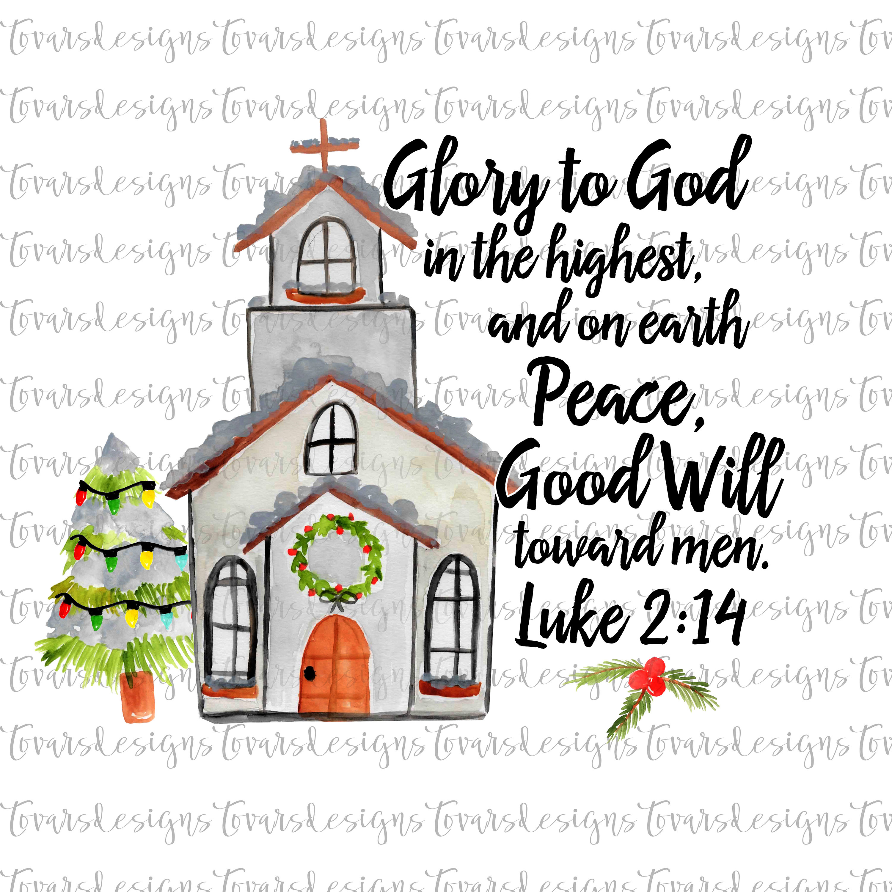 Glory to God Christmas Sublimation Download Luke 2:14 - Etsy