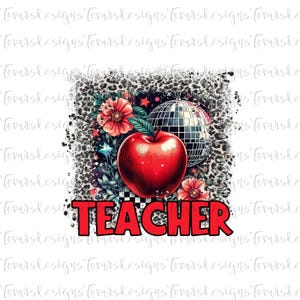 Teacher Png Designs, Apple Sublimation Designs, Back to School Digital Art, sublimation png, digital download, t shirt designs