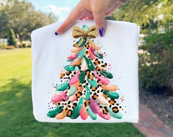 Rainbow Christmas Tree png, Leopard Christmas Trees Sublimation design, Preppy Digital Download