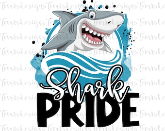 Pliki PNG Shark Pride: projekt koszulki z maskotką (pobranie cyfrowe)