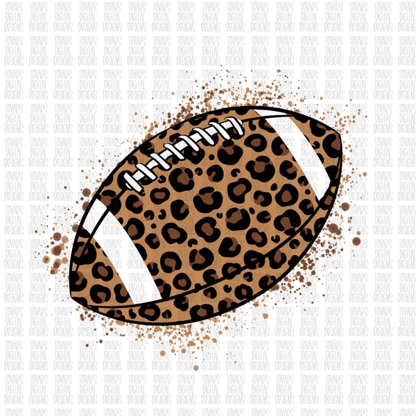 leopard football, leopard football png, sublimation design, dtg printing, Football Design, football png, watercolor leopard football