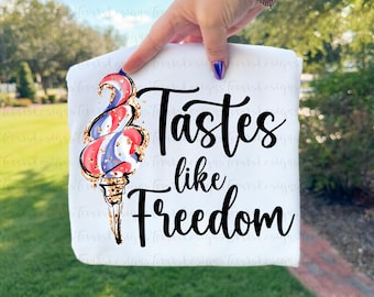 Ice Cream png,  4th of July PNG: Tastes Like Freedom Design (Digital Download)