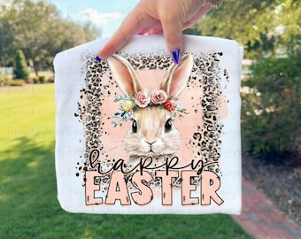 Leopard Easter Bunny PNG | Floral Happy Easter Sublimation | Easter Spring Clipart Digital Download