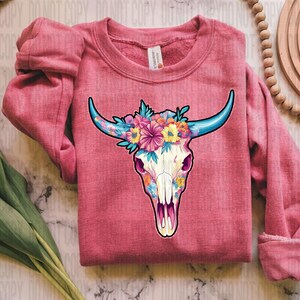 Cow Skull Png, Cow Skull Floral digital art, sublimation designs, png designs, sublimation png, printable art, Cow Skull t shirt designs