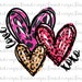 Valentines Day Hearts Sublimation Download, Leopard Print Hearts Valentine's Day Png, Valentines day printable hearts, leopard hearts png 