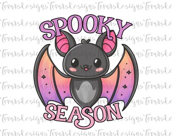 Pipistrello di Halloween pastello PNG: design per la stagione spettrale (download digitale)