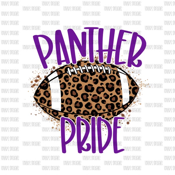 PANTHER Pride Football, panther Football png, panther pride png, leopard football, leopard football png, sublimation design, dtg printing