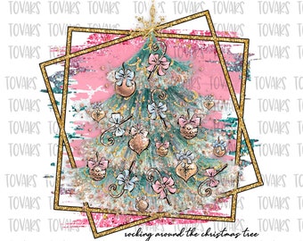 Pink Christmas Tree Sublimation Design (PNG)