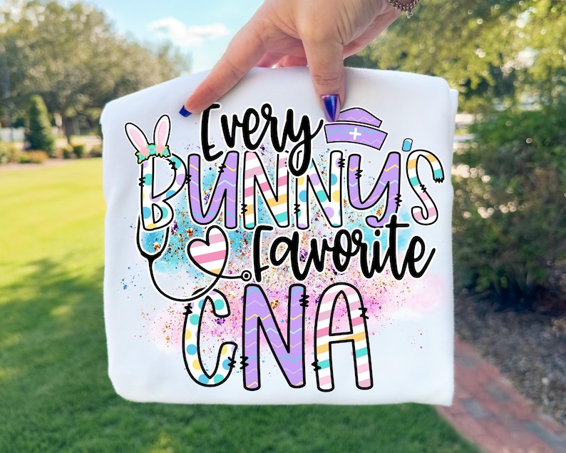 Jeder Hase's Lieblings-CNA Sublimation Download, Ostern CNA PNG, Instant Download Cna Bunny Sublimation, Cna Sublimation Design Bild 1