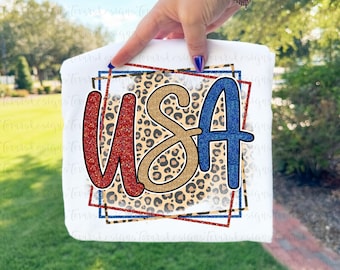 USA Leopard Print png, 4 juli sublimatie design, patriottische luipaard clipart, American Pride afdrukbare kunst, digitale download
