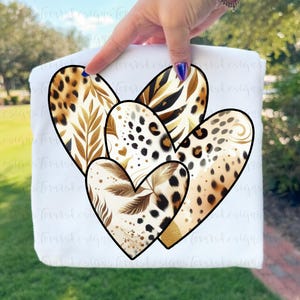 Cuore con stampa leopardata png, disegno a sublimazione, clipart di cuore di San Valentino, stampa di simpatici animali, download digitale