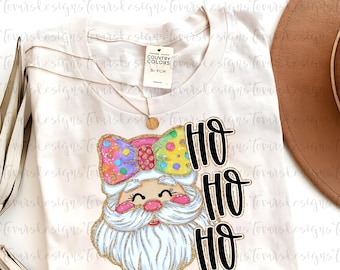 Preppy Santa png, Pink Santa png, Ho Ho Ho png design, prints, digital download, digital art, png designs, t shirt designs, graphic design