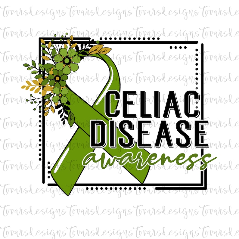 Floral Celiac Disease Awareness Ribbon PNG (digital Download) - Etsy