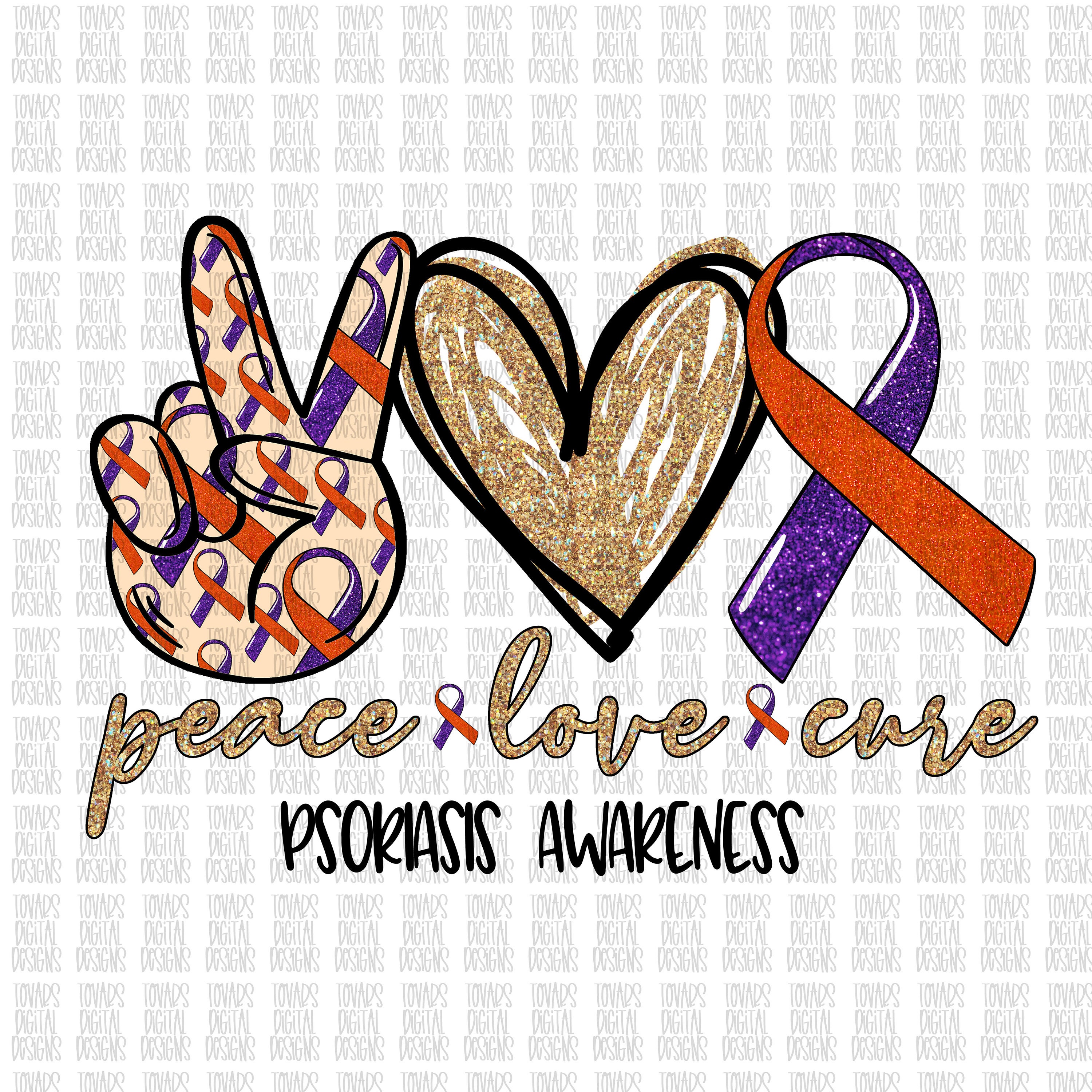 Buy Peace Love Cure Sublimation Png Digital Download Psoriasis Online in  India 