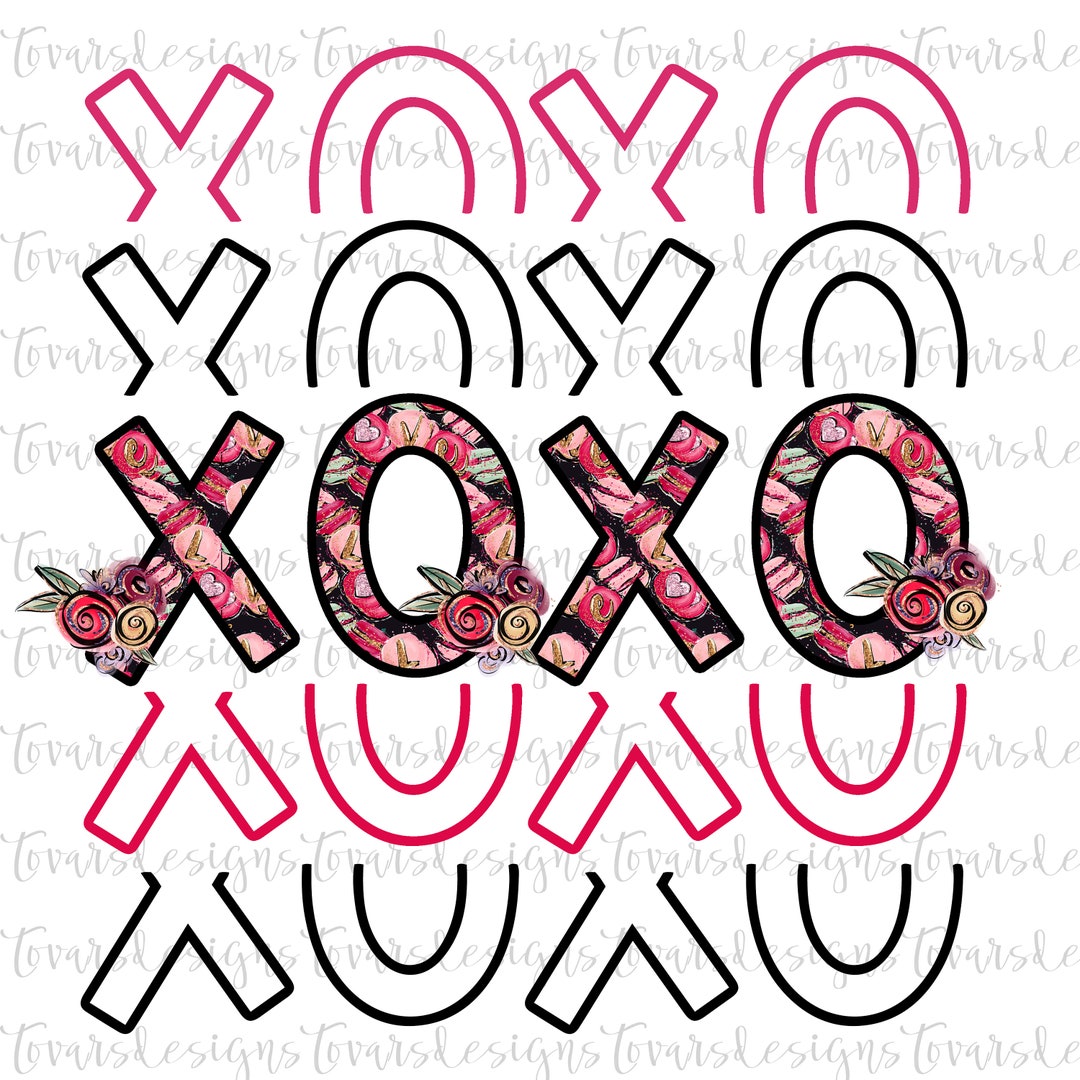 XOXO Valentines Day Sublimation Download, Floral Valentine's Day Png ...