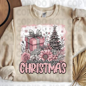 Merry Christmas Sublimation, Pink Christmas Tree Design, Christmas Design, Christmas Sublimation, Christmas Sublimation Download
