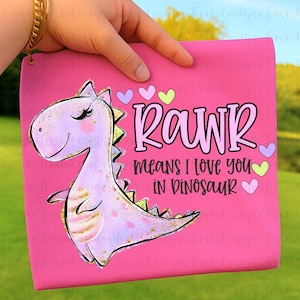 Valentinstag PNG, rosa lila Dinosaurier (Digitaler Download) Bild 3