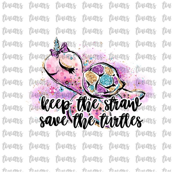Watercolor Turtle Unicorn PNG: Save the Turtles Sublimation (Digital Download)