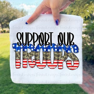 Support Our Troops PNG Design: Military Sublimation (Digital Download)