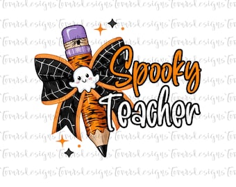 Spooky Teacher Halloween Design: PNG File