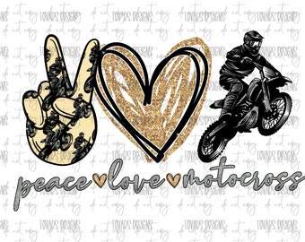 Peace love motocross Sublimation Png Digital Download Peace love motocross Sublimation moto cross digital printable peace love motocross