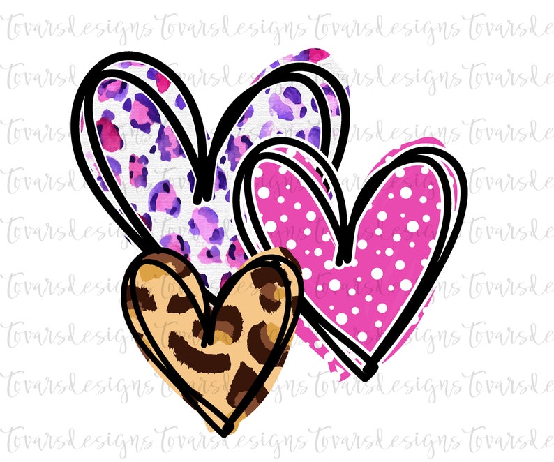 Download Valentines Day Hearts Sublimation Download Pink Leopard ...