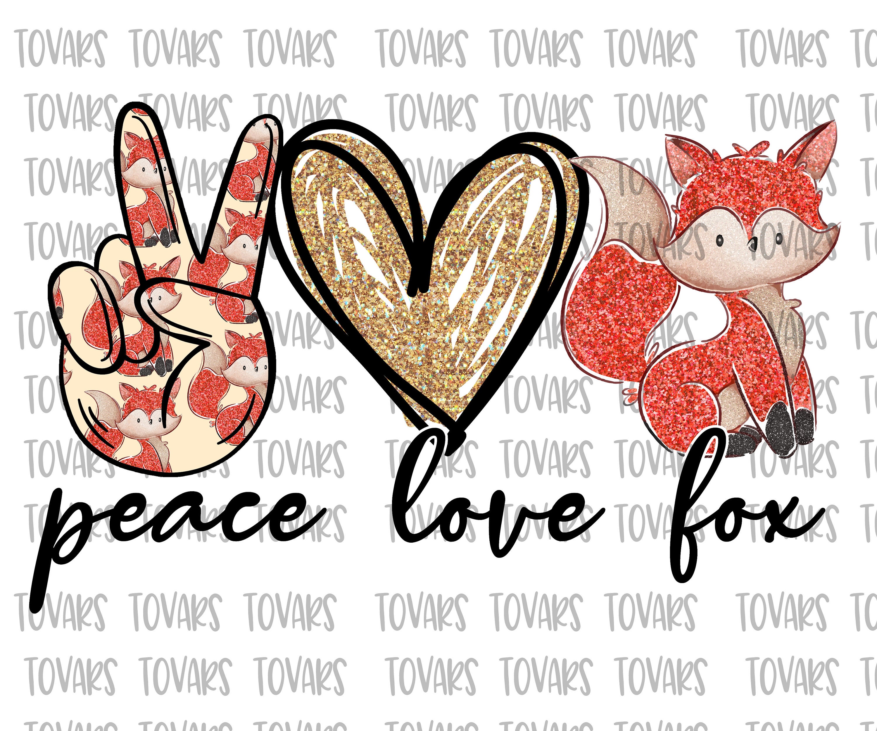 Peace love Fox Sublimation Png Digital Download, Peace Love Fox Png, Peace Love Fox, Fox design sublimation, Fox Digital Clipart png