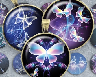 183-digitale collage sheet 1 inch ronde afbeelding Butterfly moderne 25 mm 18 mm 14 mm 12 mm cirkel hanger Instant Download sieraden maken