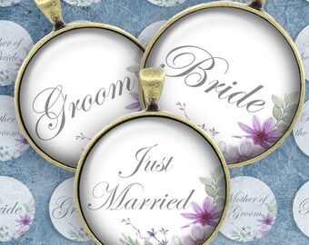 242-Digital Collage Sheet 1 inch Round image bride bride groom 25 mm bottle images cap Circle Pendant Instant Download Jewelry Making