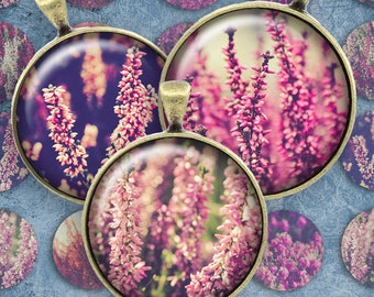 266 - Digital Collage Sheet 1inch Round image autumn flower pink 25mm bottle cap images Circle Pendant Instant Download Jewelry Making
