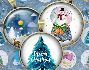 105 digitale collage blad 1 inch ronde beeld christmas xmas kaars 25 mm fles dop beelden cirkel hanger instant download sieraden maken