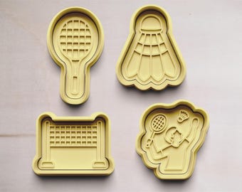 Cortadores de biscoitos de badminton para fãs de esportes | Biscoitos com tema de badminton | Cortador de biscoitos Shuttle | Presente de badminton | Cortador de biscoitos para badminton