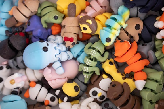 Mini Flexi Tiere Wiggliez | Anti-Stress-Spielzeug | StimmingToy | Schreibtischspielzeug | Therapie Spielzeug