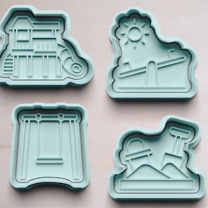 Playground cookie cutter | Cookie cutter | Cookie cutter | Cookie mold | Cookie mold | Cookie cutter | Children&#39;s birthday cookie cutter