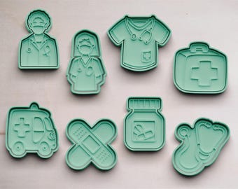 Cortador de biscoitos médico feminino | cortador de biscoitos | Cortadores de biscoitos | cortador de biscoitos | Molde para biscoitos | Molde para biscoitos | Presente de consultório médico