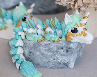 Bebê Unicórnio Dragão | dragão totalmente móvel | Brinquedo Fidget | Dragões de Fantasia | Dragões decorativos | Brinquedos Fidget | Brinquedos sensoriais