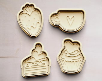 Cortador de biscoitos para café e bolo | cortador de biscoitos | Cortadores de biscoitos | cortador de biscoitos | Molde para biscoitos | Biscoitos para hora do café | Presente para amante de bolo