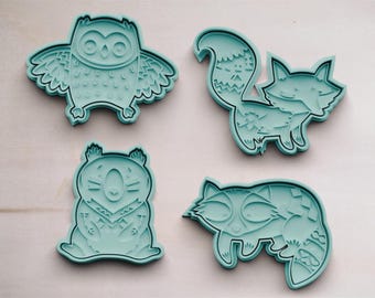 Forest animals cookie cutters | Cookie cutters | Cookie cutters | Cookie mold | Cookie mold | Owl mold | Fox mold | Bear mold