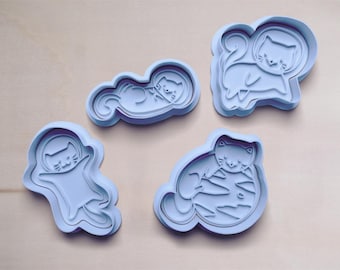 Cortador de biscoitos Space Cats | Formas | Cortadores de biscoitos | Cortador de biscoitos | Molde para biscoitos | Molde para biscoitos | Cortador de biscoitos para gatos | Presente de gato