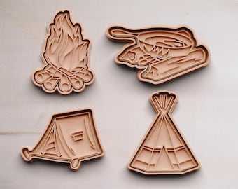Acampar | cortador de biscoitos | Cortadores de biscoitos | cortador de biscoitos | Molde para biscoitos | Molde para biscoitos | Cortador de biscoitos | Amor acampar | Ventiladores ao ar livre