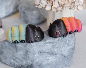 Flexi Toy Fat Caterpillar | Movable Fidget Larva | Anti-Stress Toy | Sensory Toy | Fidget Toy | Stimming Toy