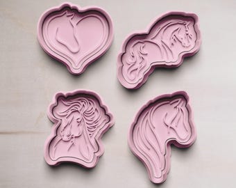 Horse cookie cutters for horse lovers | Cookie cutters with horse motifs | Animal lover cookie cutters | Horse cookie cutters